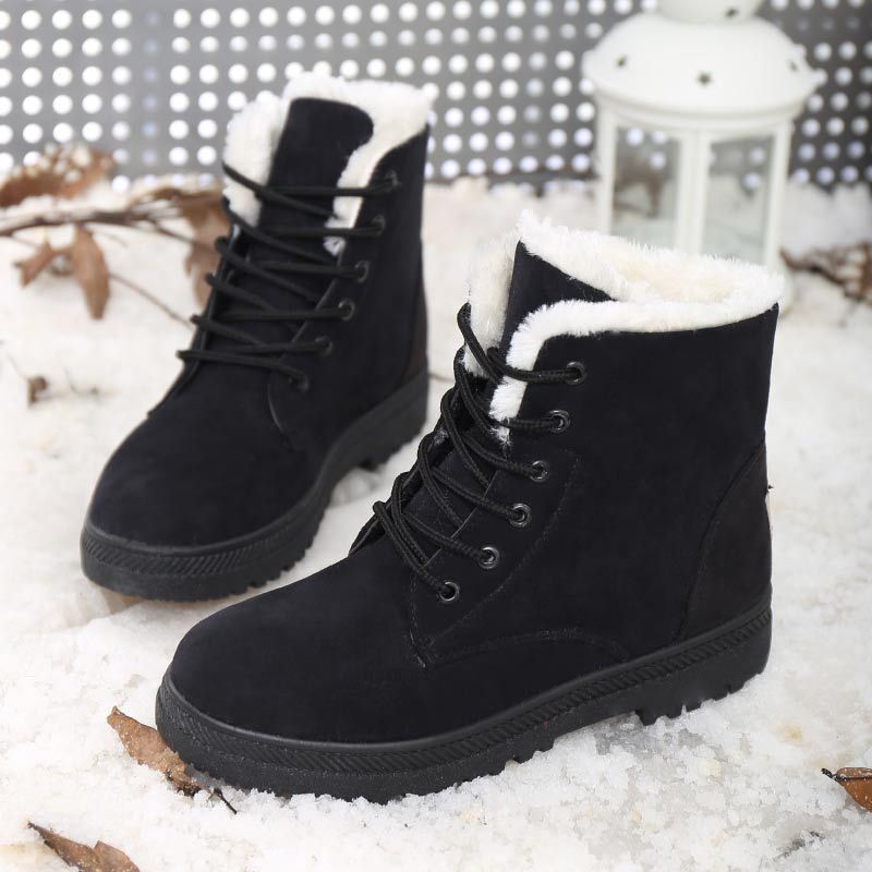 Boots d'Hiver Confortables avec Doublure Fourrure