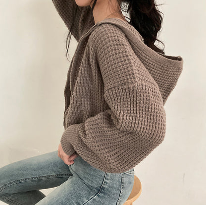 Cardigan Tricoté Décontracté en Maille